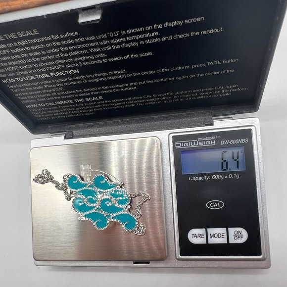 Sterling Silver 7 Inch Painted Enamel Turquoise Filigree Chain Bracelet NIP - Picture 11 of 12